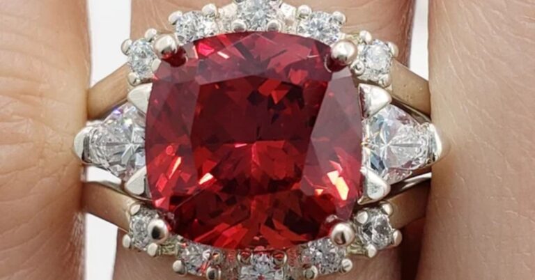 red sapphire promise rings