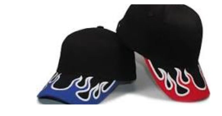 Baseball cap with flames